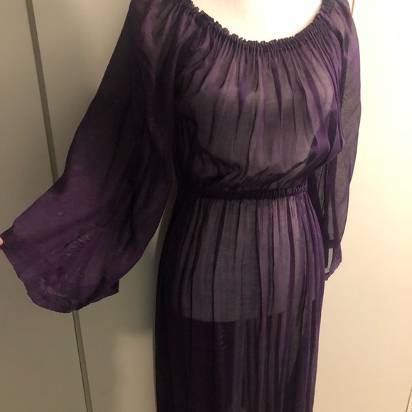 TRUE VINTAGE Deep Purple Bohemian Dress - Picture 12 of 15